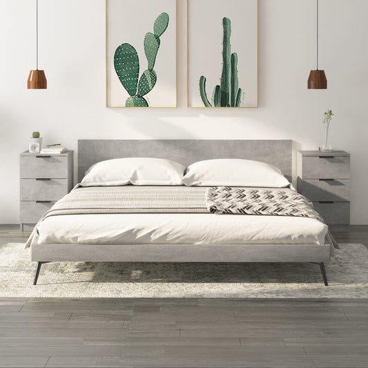 Bedside tables 2 pcs. Concrete grey 40x36x65 cm
