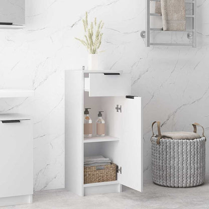 Badschrank Weiß 32x33,5x90 cm Holzwerkstoff