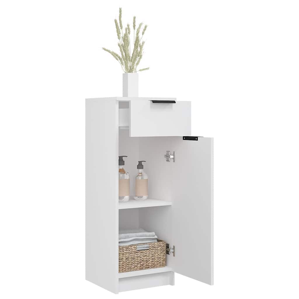 Badschrank Weiß 32x33,5x90 cm Holzwerkstoff