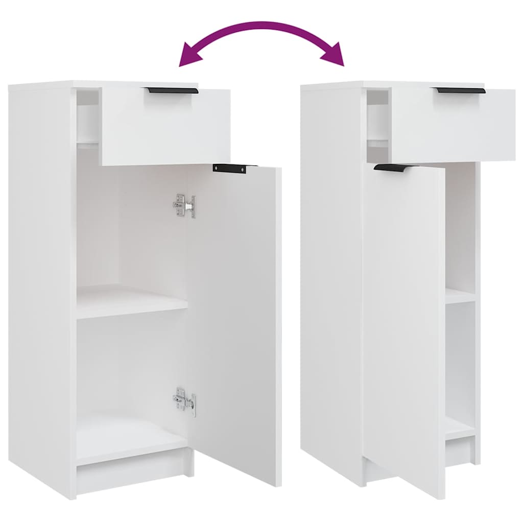 Badschrank Weiß 32x33,5x90 cm Holzwerkstoff