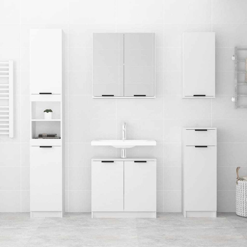 Armoire de toilette avec miroir blanc 64x20x67 cm