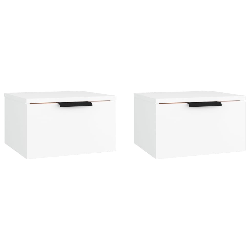 Tables de chevet murales 2 pcs. Blanc 34x30x20 cm