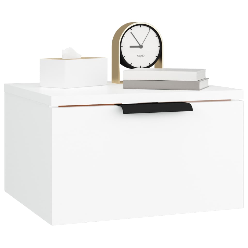 Tables de chevet murales 2 pcs. Blanc 34x30x20 cm