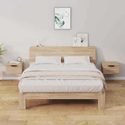 Wand-Nachttische 2 Stk. Sonoma-Eiche 34x30x20 cm