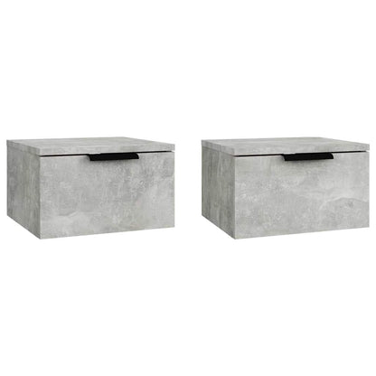Wand-Nachttische 2 Stk. Betongrau 34x30x20 cm