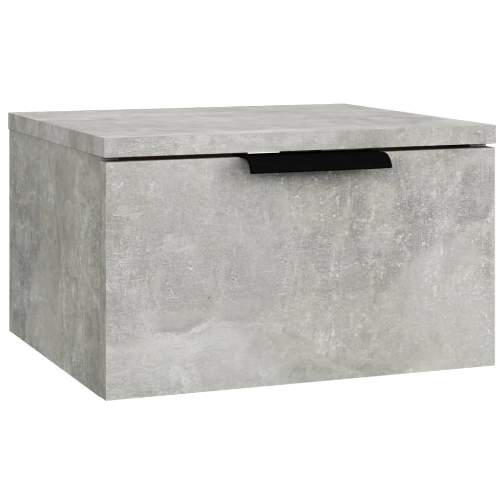 Tables de chevet murales 2 pcs gris béton 34x30x20 cm