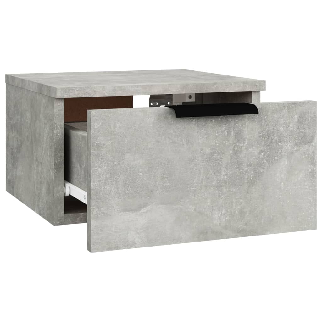 Tables de chevet murales 2 pcs gris béton 34x30x20 cm