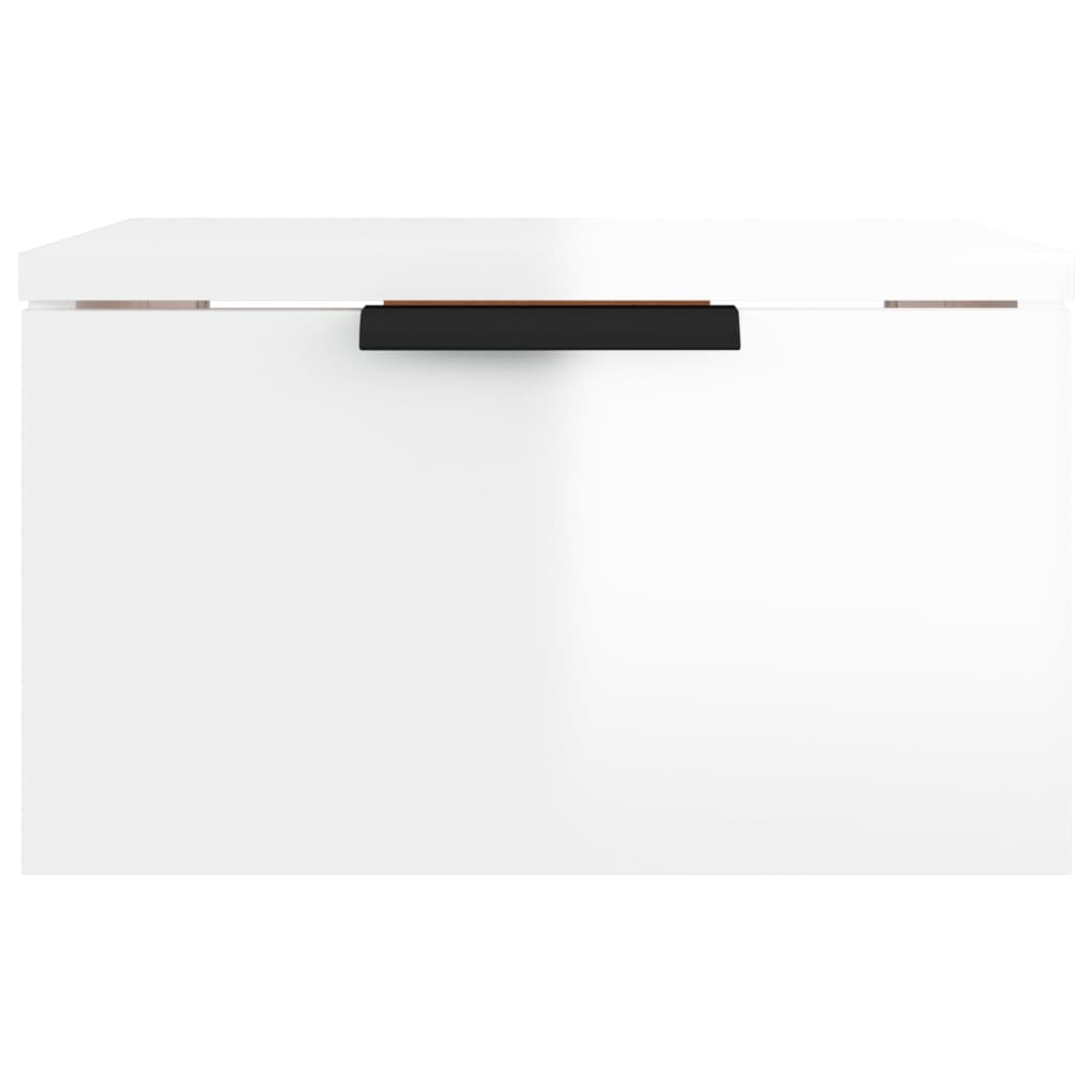 Tables de chevet murales 2 pcs. blanc brillant 34x30x20 cm