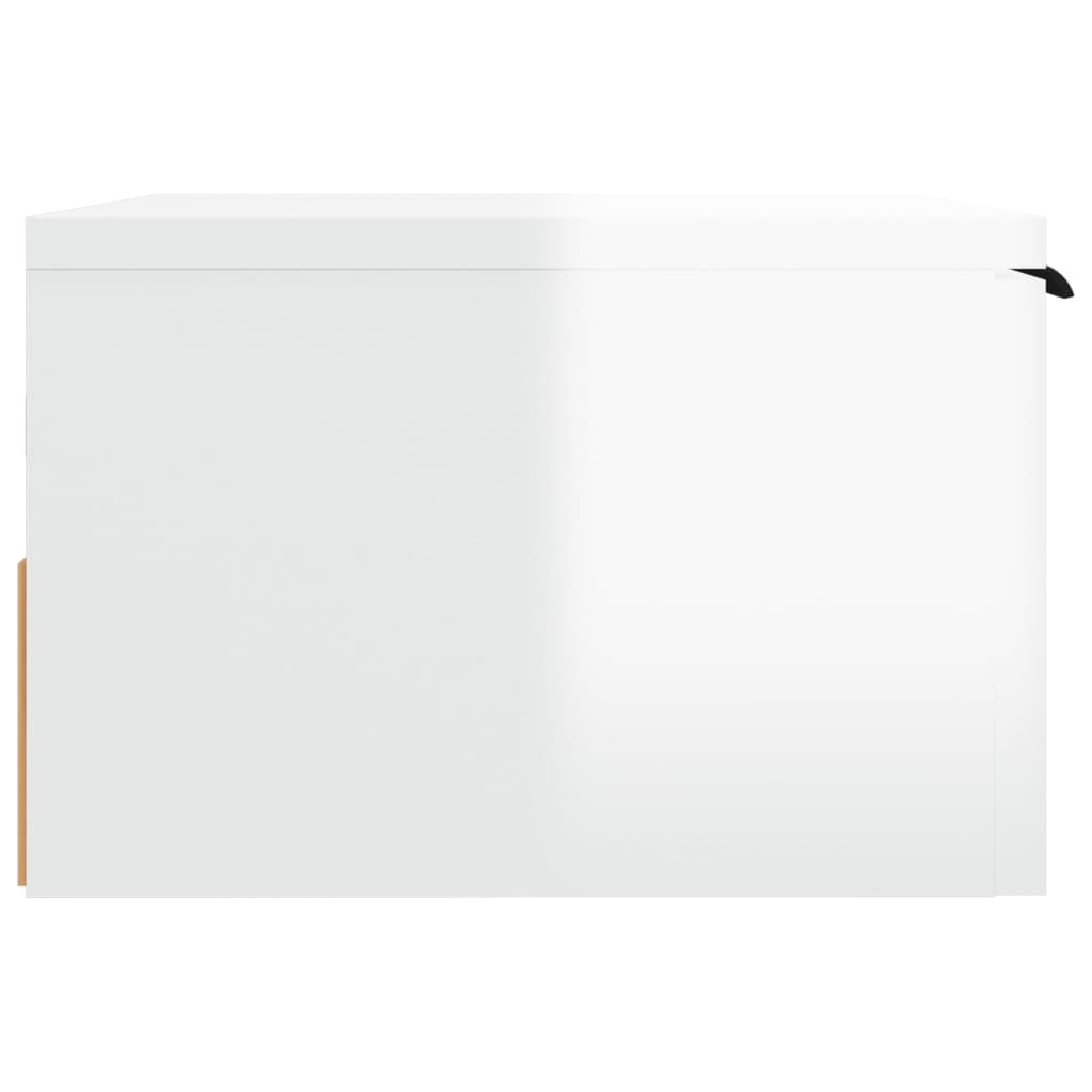 Tables de chevet murales 2 pcs. blanc brillant 34x30x20 cm