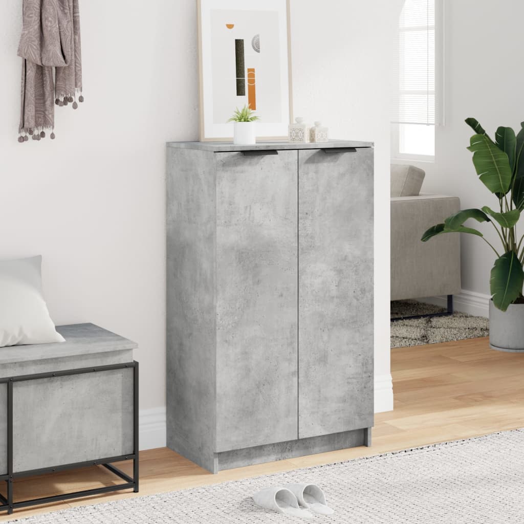 Shoe Cabinet Concrete Grey 59x35x100 cm Wood Material