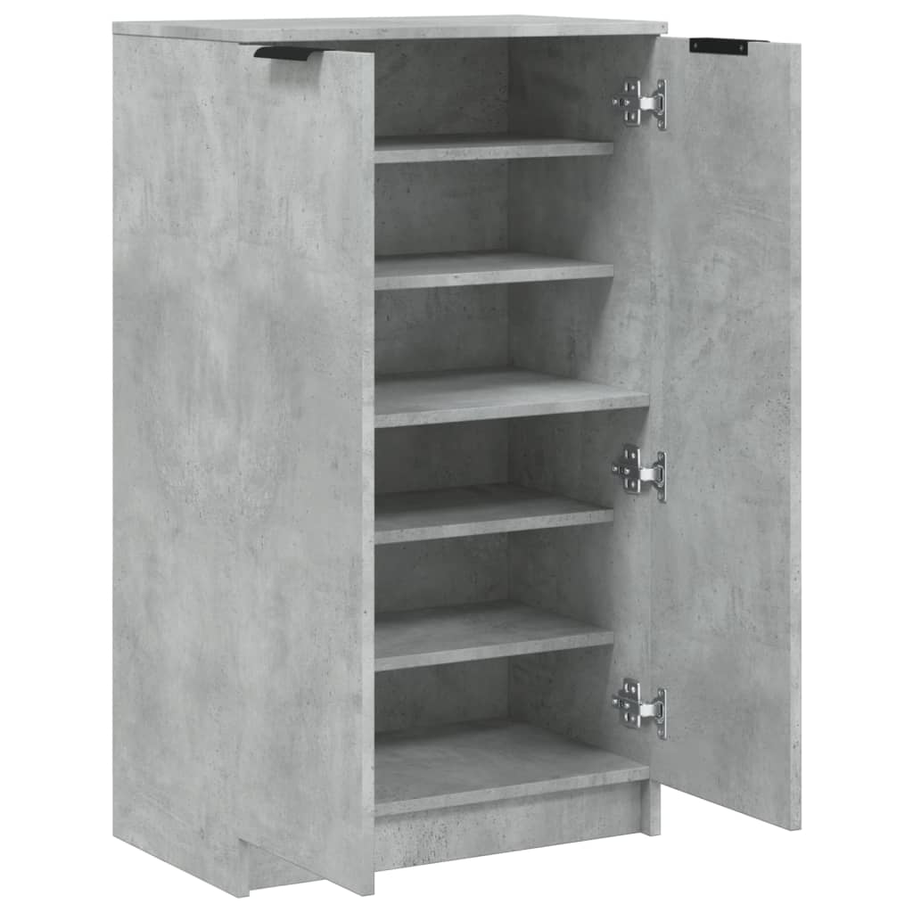 Shoe Cabinet Concrete Grey 59x35x100 cm Wood Material