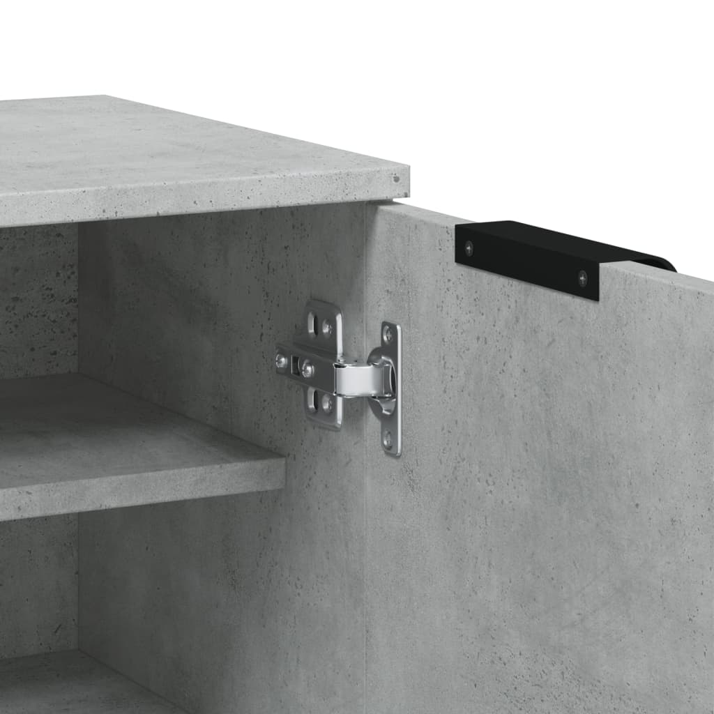 Shoe Cabinet Concrete Grey 59x35x100 cm Wood Material