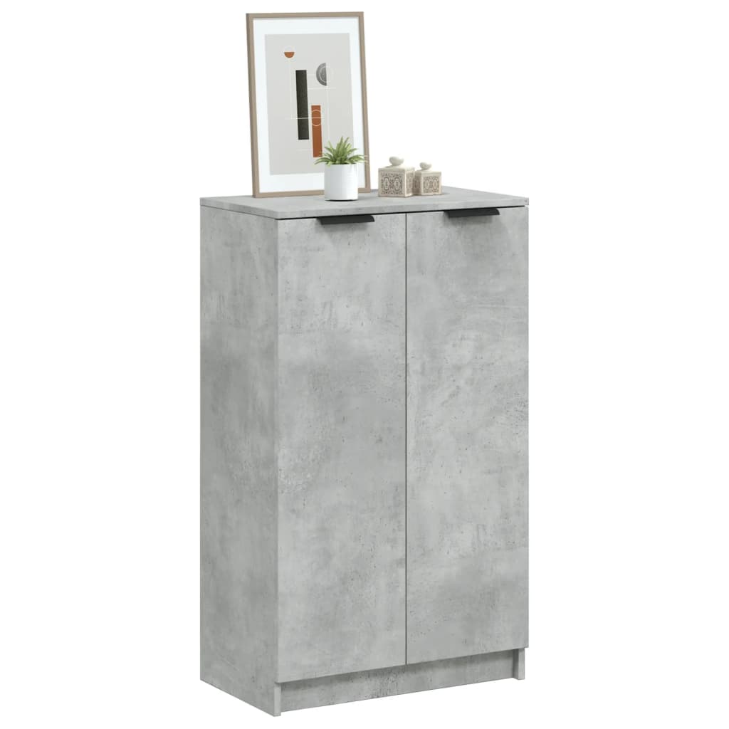 Shoe Cabinet Concrete Grey 59x35x100 cm Wood Material