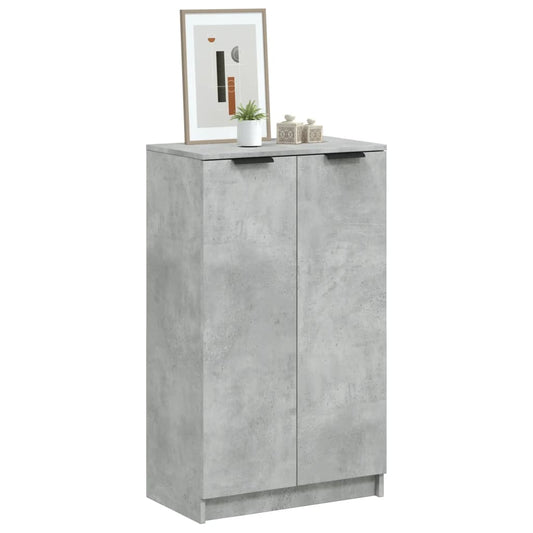 Shoe Cabinet Concrete Grey 59x35x100 cm Wood Material