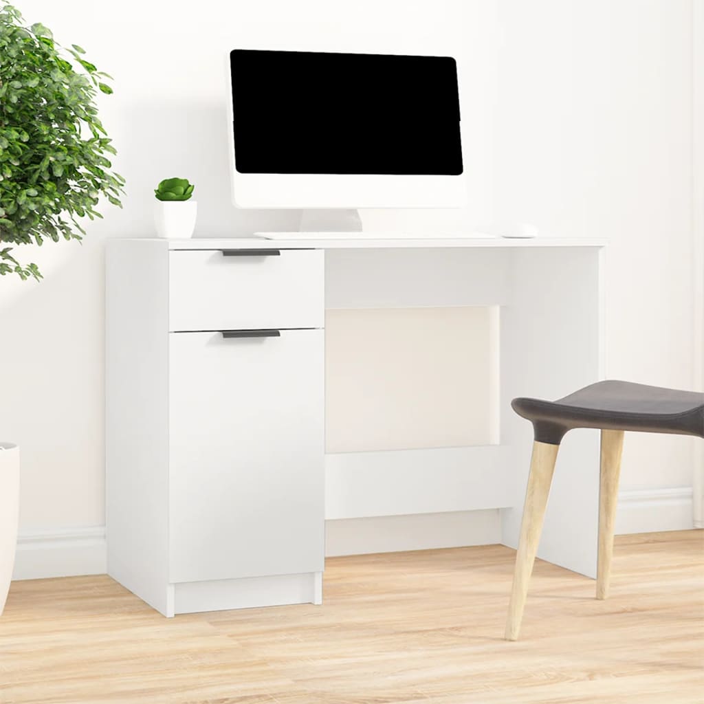 Bureau blanc 100x50x75 cm en bois