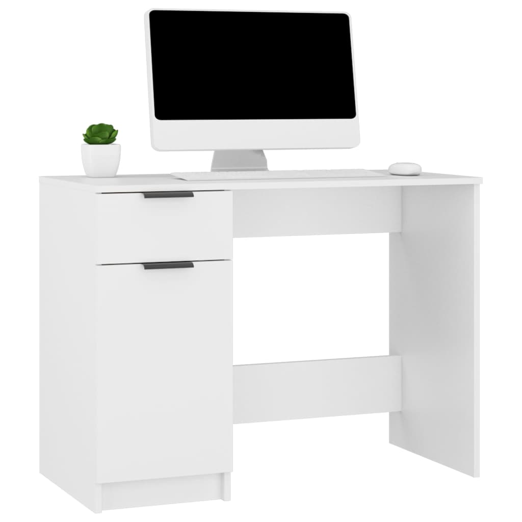 Bureau blanc 100x50x75 cm en bois