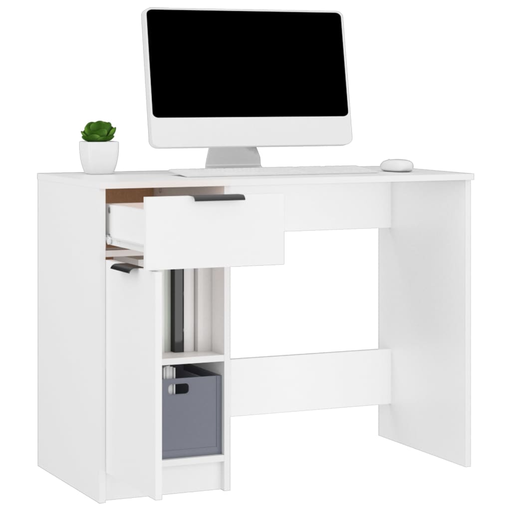 Bureau blanc 100x50x75 cm en bois