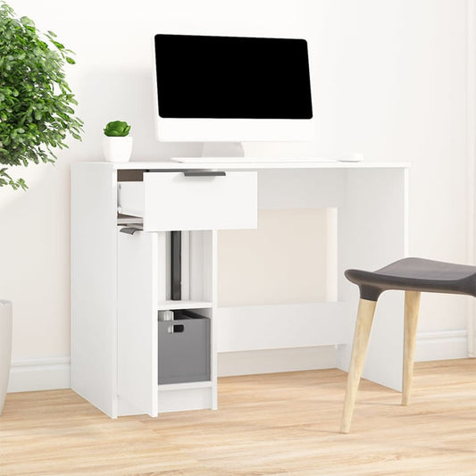 Bureau blanc 100x50x75 cm en bois