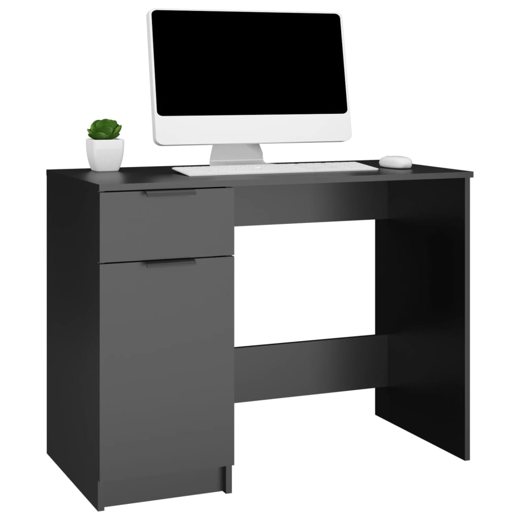 Bureau noir 100x50x75 cm en bois