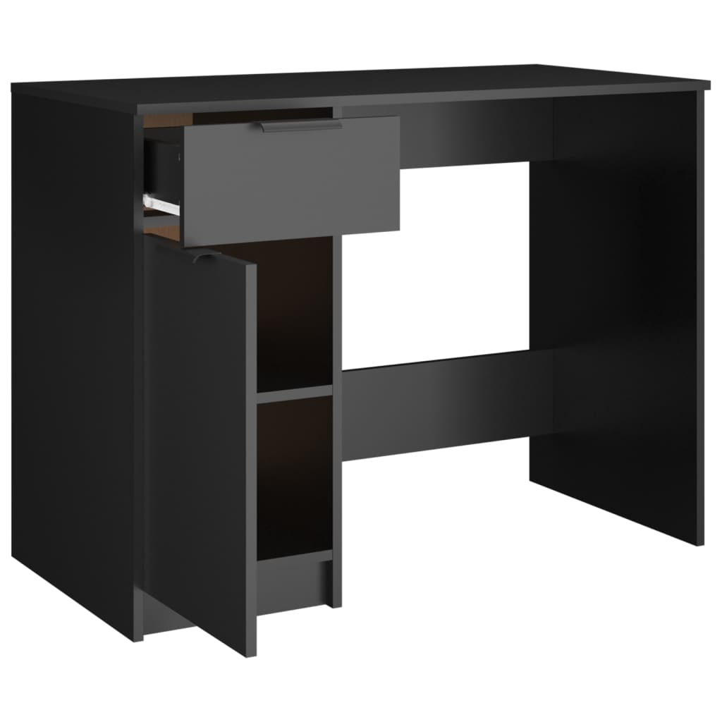 Bureau noir 100x50x75 cm en bois