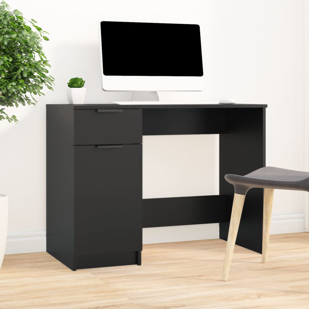 Bureau noir 100x50x75 cm en bois