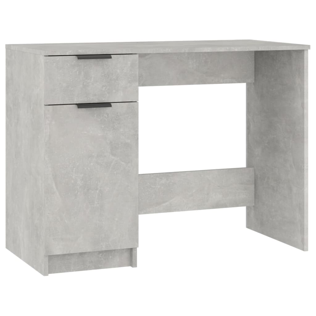 Bureau gris béton 100x50x75 cm en bois