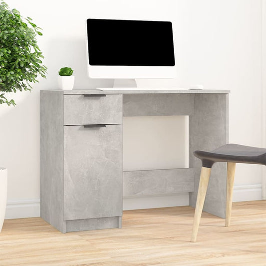 Bureau gris béton 100x50x75 cm en bois