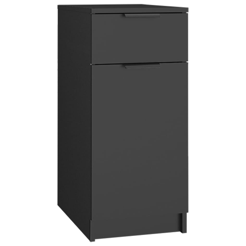 Armoire de bureau noire 33,5x50x75 cm en bois