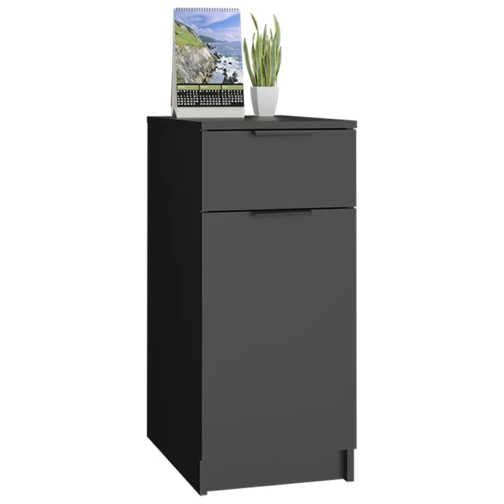 Armoire de bureau noire 33,5x50x75 cm en bois