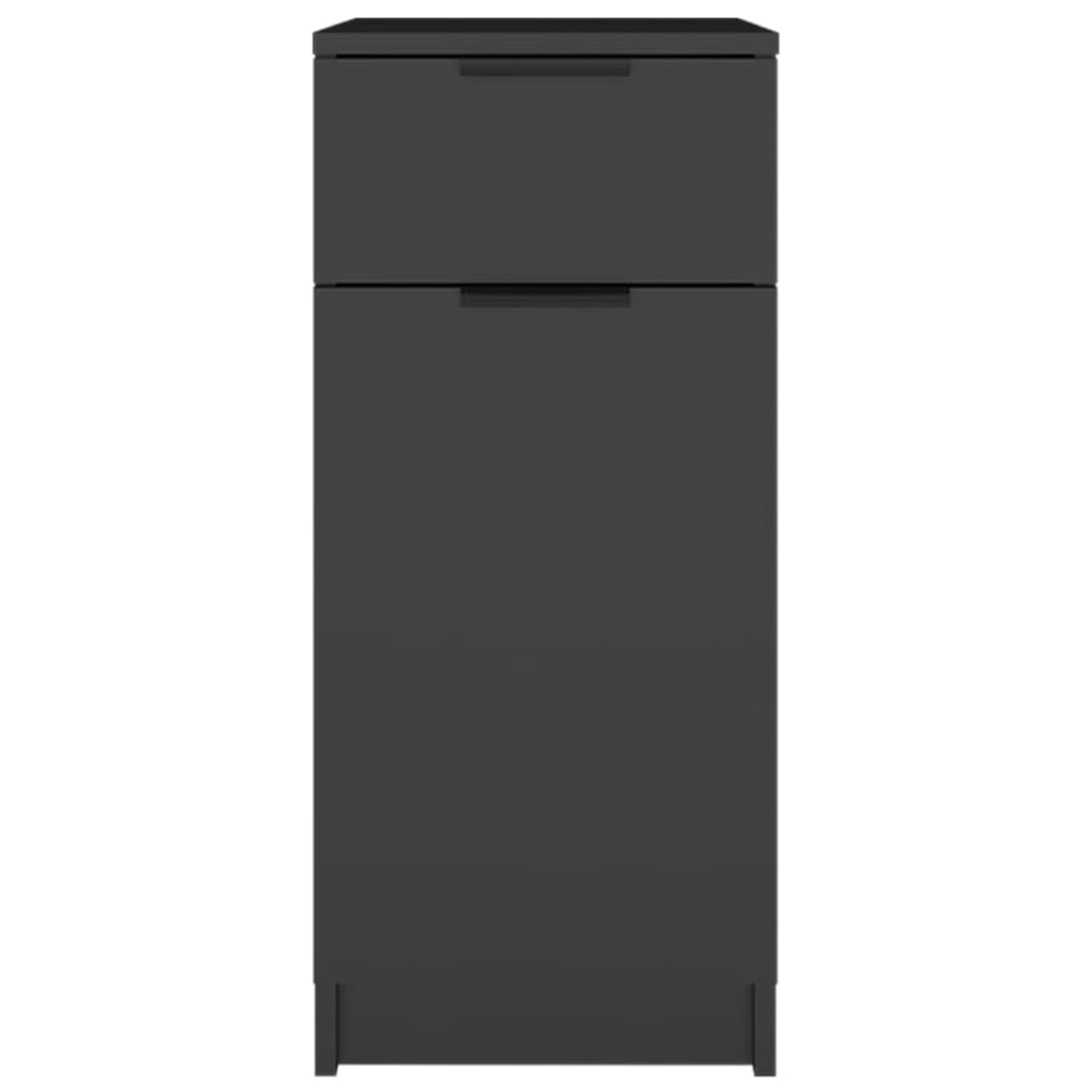 Armoire de bureau noire 33,5x50x75 cm en bois