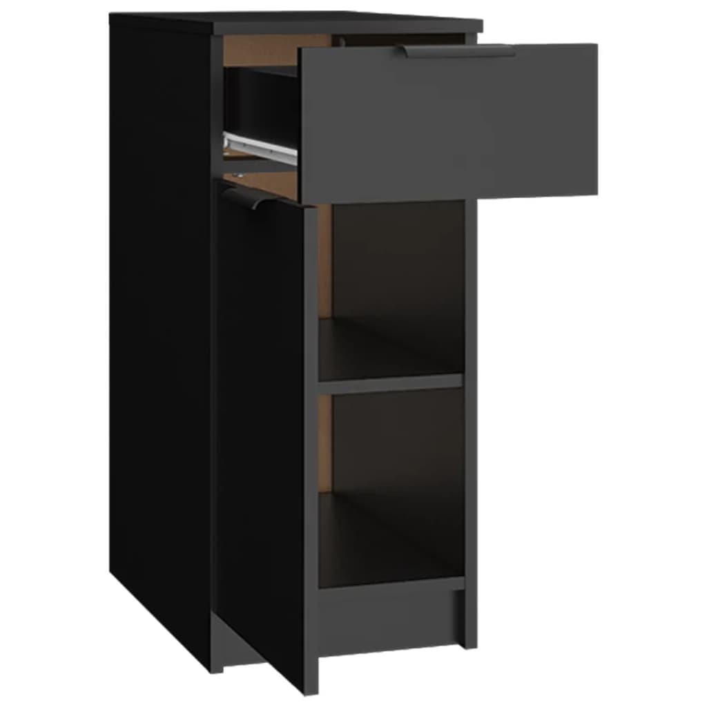 Armoire de bureau noire 33,5x50x75 cm en bois