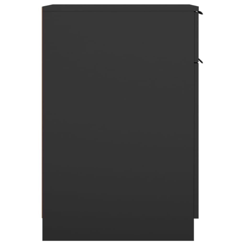 Armoire de bureau noire 33,5x50x75 cm en bois