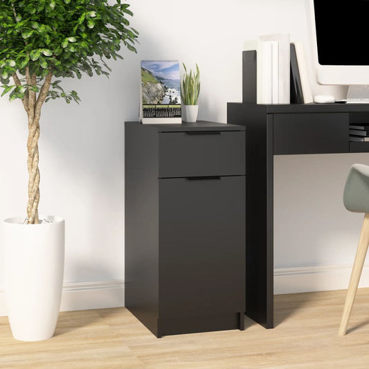 Armoire de bureau noire 33,5x50x75 cm en bois