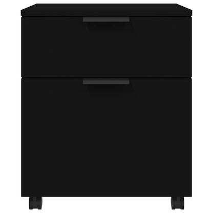 Mobiler Aktenschrank mit Rollen Schwarz 45x38x54 cm