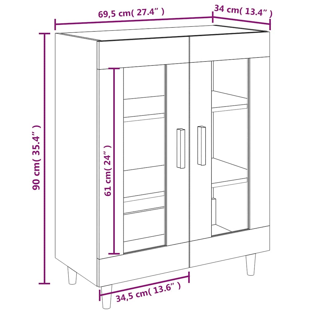 Sideboard Betongrau 69,5x34x90 cm Holzwerkstoff