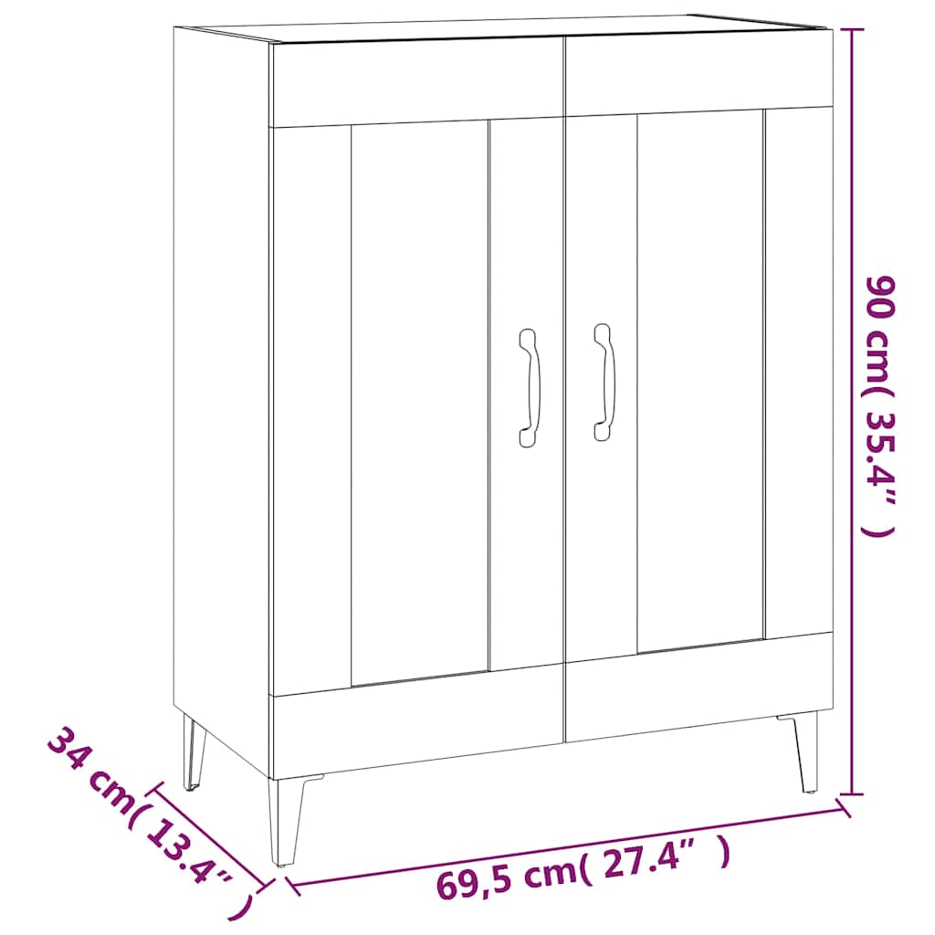 Sideboard Sonoma-Eiche 69,5x34x90 cm Holzwerkstoff
