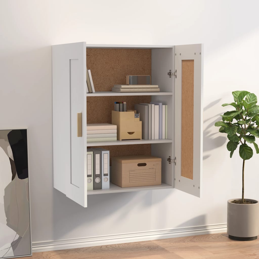 Armoire murale blanche 69,5x32,5x90 cm en bois