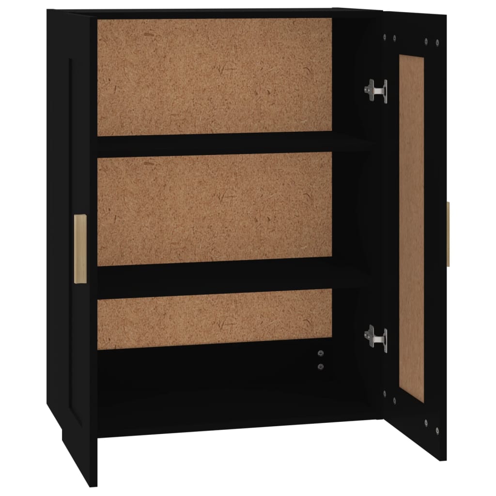 Wandschrank Schwarz 69,5x32,5x90 cm Holzwerkstoff