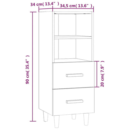 Sideboard Weiß 34,5x34x90 cm Holzwerkstoff