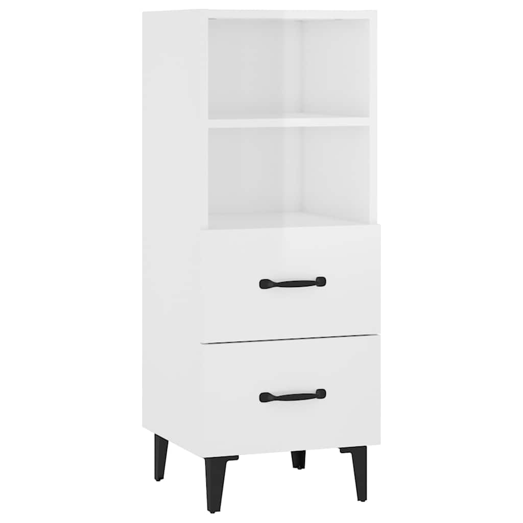Sideboard Hochglanz-Weiß 34,5x34x90 cm Holzwerkstoff