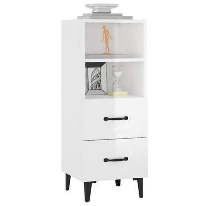 Sideboard Hochglanz-Weiß 34,5x34x90 cm Holzwerkstoff