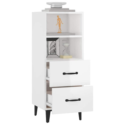 Sideboard Hochglanz-Weiß 34,5x34x90 cm Holzwerkstoff
