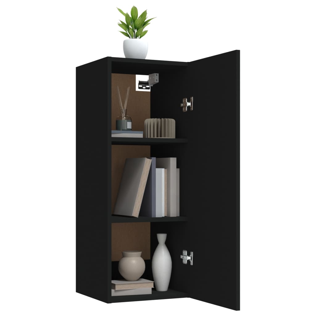 Armoire murale noire 34,5x34x90 cm en bois