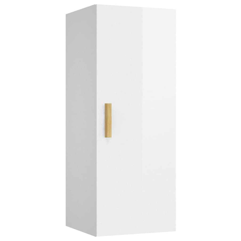 vidaXL armoire murale blanc brillant 34,5x34x90 cm en bois