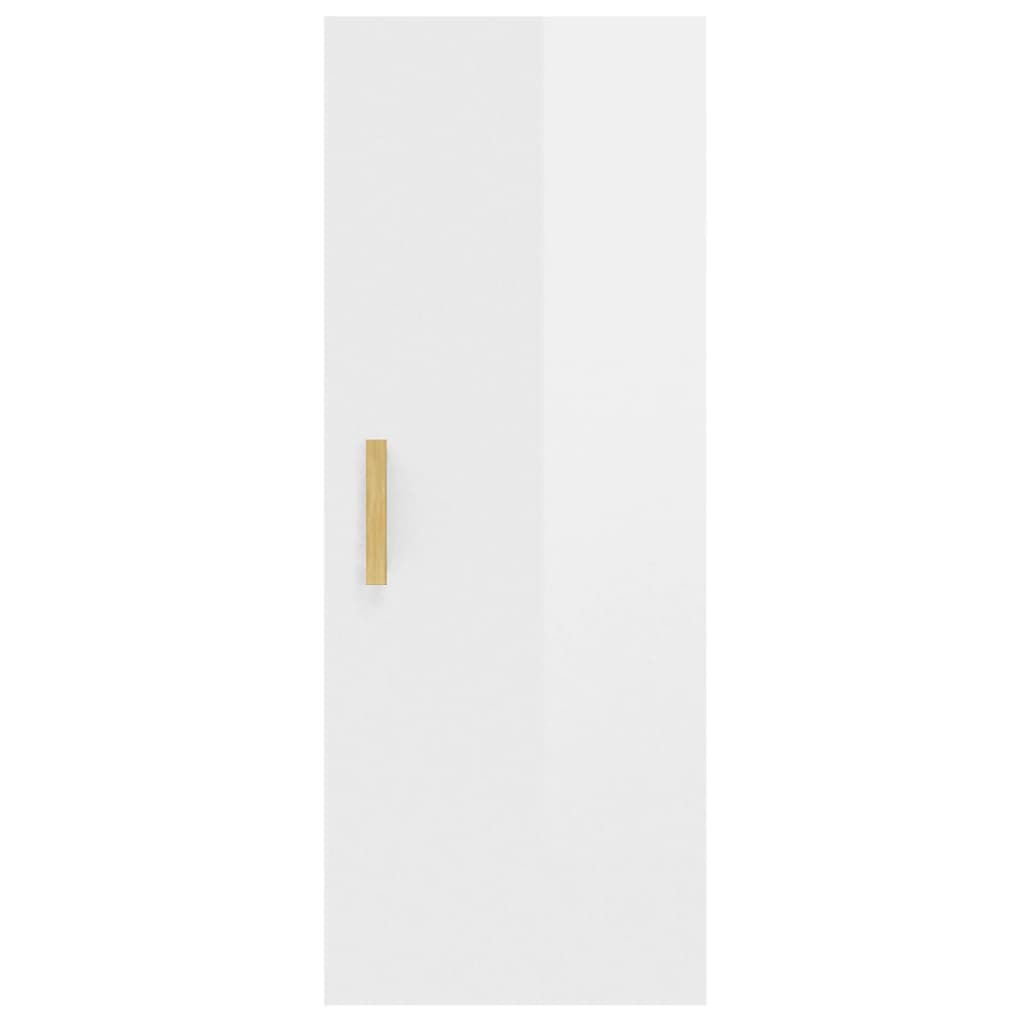 vidaXL armoire murale blanc brillant 34,5x34x90 cm en bois