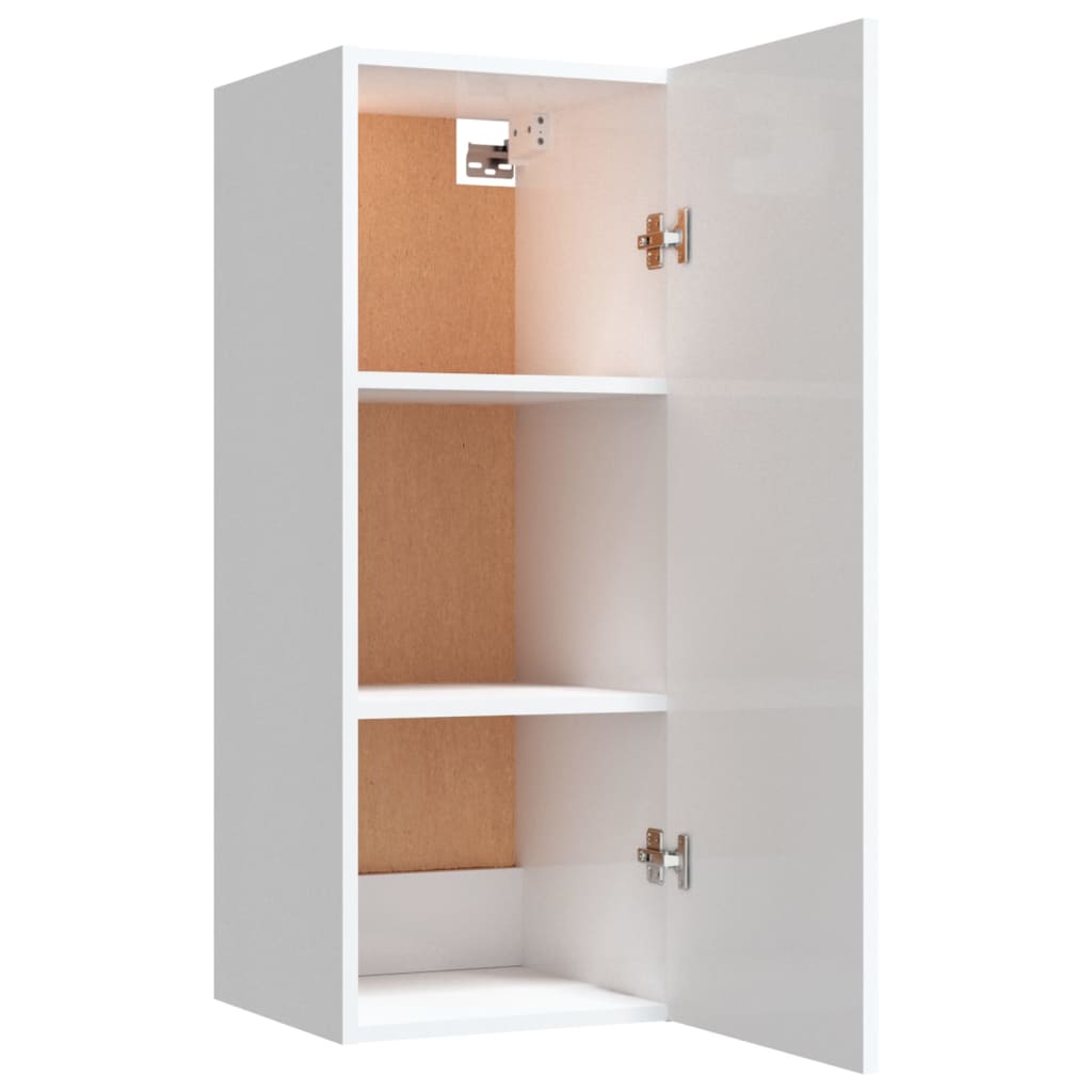 vidaXL armoire murale blanc brillant 34,5x34x90 cm en bois