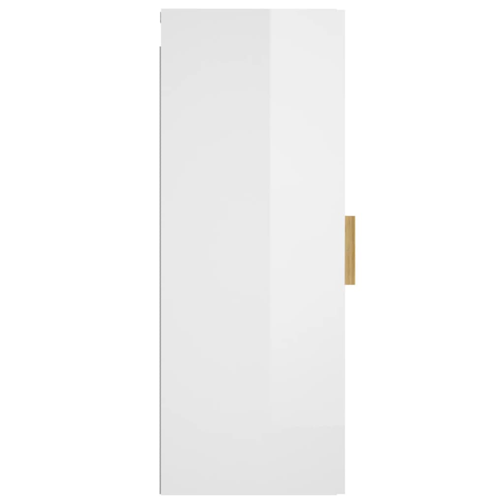 vidaXL armoire murale blanc brillant 34,5x34x90 cm en bois