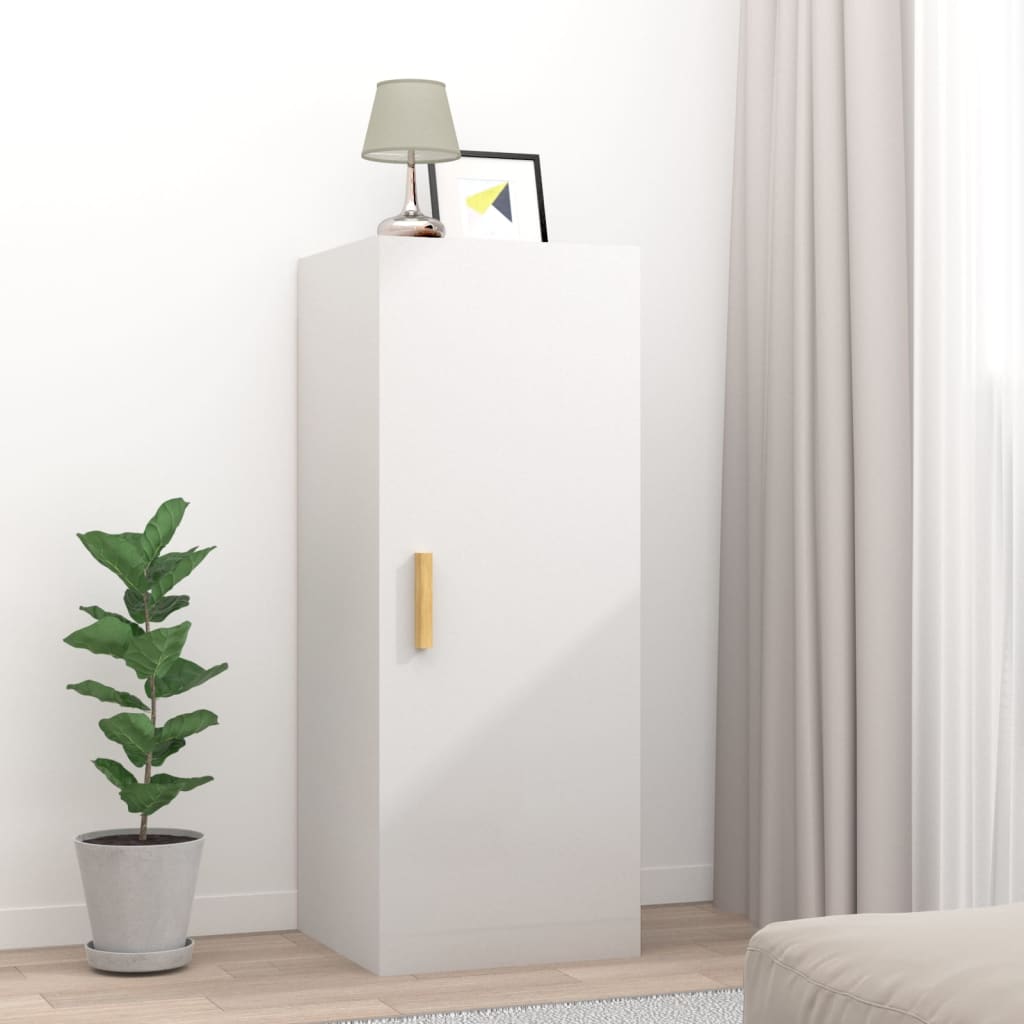 vidaXL armoire murale blanc brillant 34,5x34x90 cm en bois