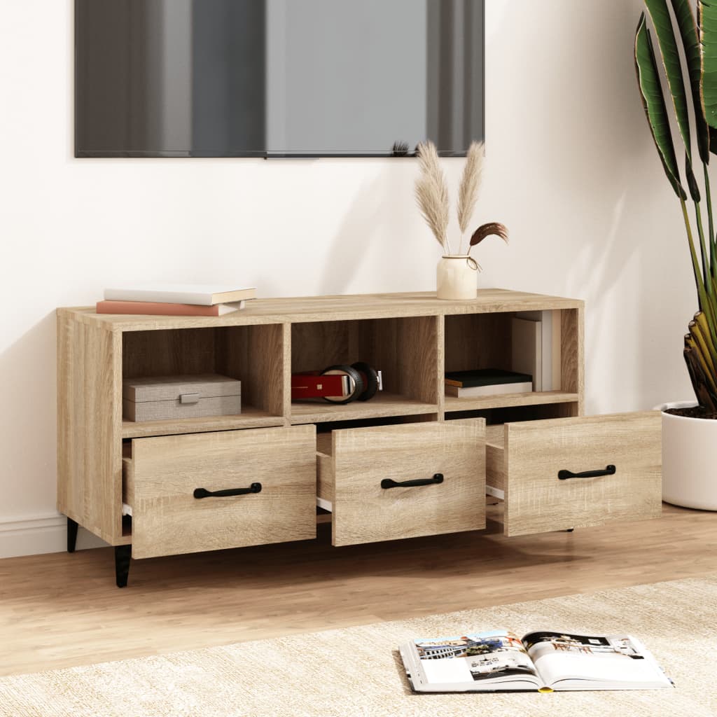 Meuble TV chêne Sonoma 102x35x50 cm matériau bois