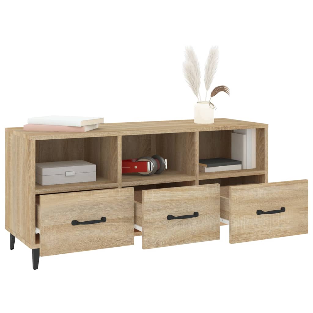 Meuble TV chêne Sonoma 102x35x50 cm matériau bois